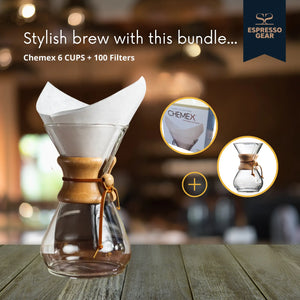 Chemex 6 ΦΛΥΤΖΑΝΙΑ + 100 Φίλτρα ΕΞΟΠΛΙΣΜΟΣ ΕΣΠΡΕΣΣΟ