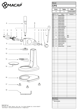 Macap RELEASE KEY - Reservdel OEM nummer: C0008CPS057