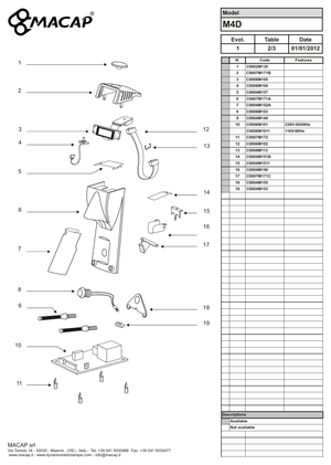 Macap SUPPORTO M5D - Reservdel OEM nummer: C0007M171C